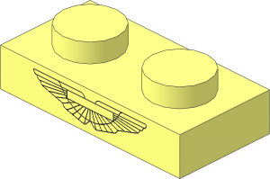Plate  1 x  2 with Silver Aston Martin Logo on Front Face Pattern