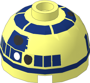 Cylinder  2 x  2 with Dome Top with Lavender Dots, Dark Blue R2-D2 Pattern