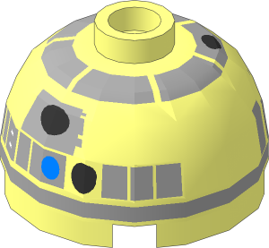 Cylinder  2 x  2 with Dome Top with SW Silver / R4-P17 (2016) Pattern