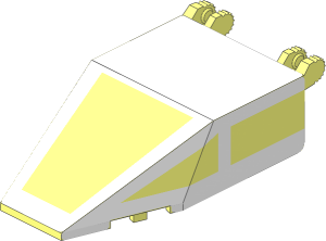 Windscreen  4 x  7 x  1.667 with SW White Y-wing Cockpit Stickers
