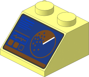 Slope Brick 45  2 x  2 with Dark Blue Sonar Screen Pattern