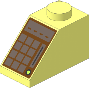 Slope Brick 45  2 x  1 with Light Aqua Keypad on Medium Azure Background Pattern