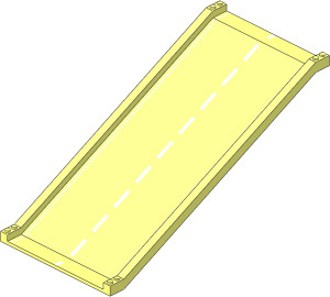 Car Track 32 x 16 x  1 Inclined with White Centre Stripe Pattern