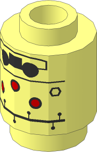 Brick  1 x  1 Round with Droid Pattern