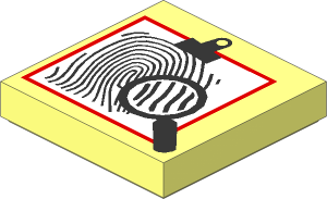 Tile  2 x  2 with Magnifying Glass and Fingerprint Pattern