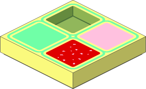 Tile  2 x  2 with  4 Pastel Squares Pattern