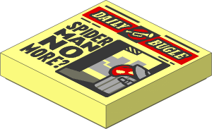 Tile  2 x  2 with Newspaper "DAILY BUGLE" and "SPIDER MAN NO MORE?" Pattern