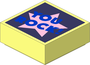 Tile  1 x  1 with "YOU ROCK!" on Coral Background Pattern