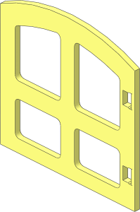 Duplo Window  1 x  4 x  3 with Curved Top with Four Panes