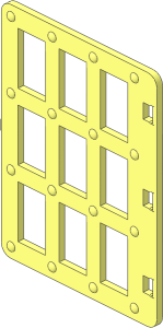 Duplo Door  1 x  4 x  4 with Flat Top with  9 Panes