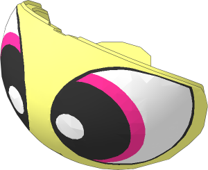 ~Minifig Head Powerpuff Girls Face with Blossom Pattern