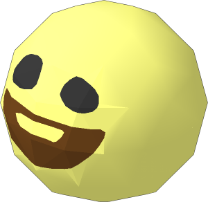Technic Ball Joint with Axlehole Blind with Black Eyes and Medium Azure Smile Pattern