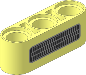 Technic Beam  3 with Grille Pattern