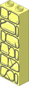 Brick  1 x  2 x  5 with Stone Wall Pattern