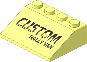 Slope Brick 33  3 x  4 with "CUSTOM RALLY VAN" Sticker