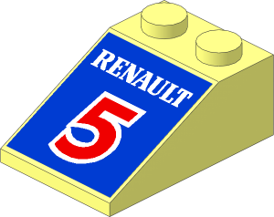 Slope Brick 33  3 x  2 with "RENAULT" and Red "5" Sticker
