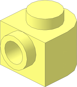 Plate  1 x  1 x  0.667 Half Round with Open Side Stud