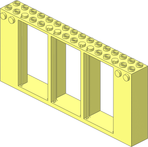 Frame  2 x 16 x  6 with  3 Openings and  4 Studs on Front
