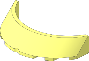 =Windscreen  3 x  6 x  1 Curved with Bottom Rectangular Stud Holder