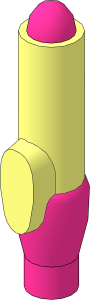 Minifig Pen with Magenta Tip and Cap Pattern