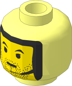 Minifig Head with Balaclava, Headset and Stubbles Pattern
