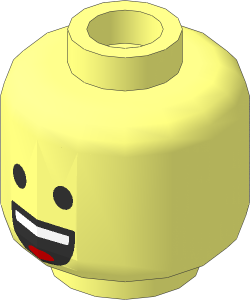 Minifig Head with Open Mouth with Tongue / Half Open Mouth with Tongue 2-Sided Pattern