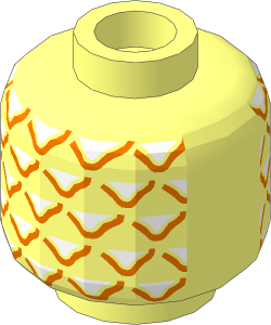 Minifig Head with Pineapple Pattern