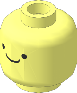 Minifig Head with Wide Set Eyes, Smile / Open Mouth with Teeth and Tongue 2-Sided Pattern