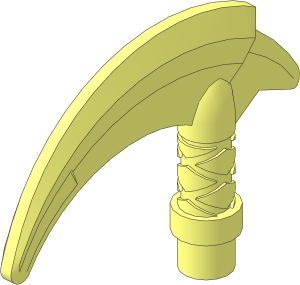 Minifig Scythe with Bar and Cross Hatched Grip