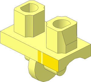 Minifig Hips with Yellow Stripes on Left Side Pattern