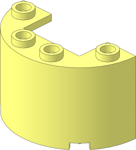 Cylinder Half  2 x  4 x  2 with  1 x  2 Cutout