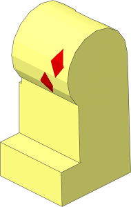 Minifig Leg Left with  2 Red Diamonds on Top Pattern
