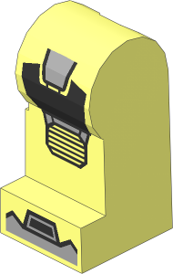 Minifig Leg Left with War Machine Armoured Suit Kneepad Pattern