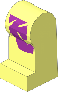 Minifig Leg Left with Purple Greatcoat Pattern
