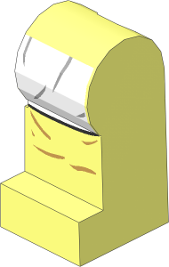 Minifig Leg Left with SW White Robe and Dark Tan Folds Pattern