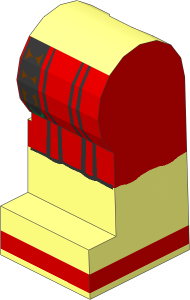 Minifig Leg Left with Red Roman Tunic and Belt Pattern