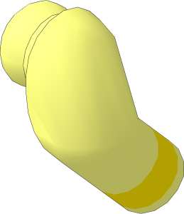 Minifig Arm Right with Yellow Stripe Pattern