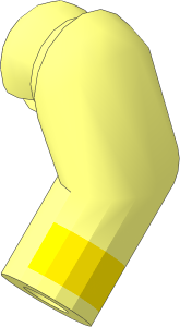 Minifig Arm Left with Yellow Stripe Pattern