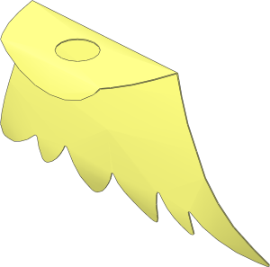 Minifig Cape Cloth Scalloped 6 Points (Formed Shape 2)