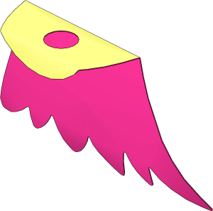 Minifig Cape Cloth Scalloped 6 Points with Inside Magenta Pattern (Formed Shape 2)