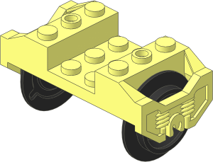 Train Wheel Bogie With Pin Slots with Wheelset Black