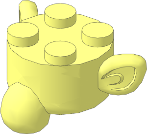 Minifig Head with Exaggerated Chimpanzee Features (Needs Work)