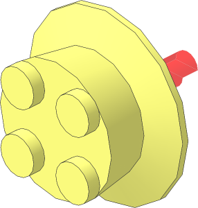 Train Wheel 4 Studs with Conical Rim with Stub Axle