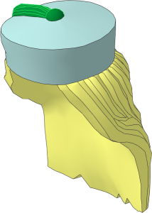 Minifig Hair Long and Straight, Sand Blue Hat with Gold Tassel Pattern
