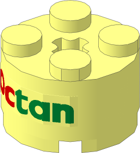 Brick  2 x  2 Round with Octan Logo Sticker