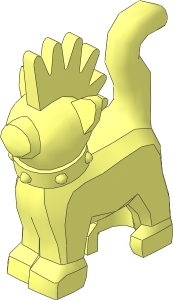 Animal Cat Standing with Spiky Mohawk and Collar