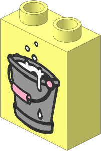 Duplo Brick  1 x  2 x  2 with Light Grey Bucket of Water Pattern