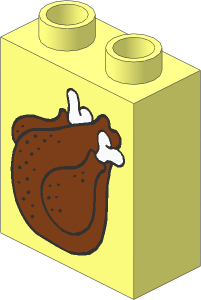 Duplo Brick  1 x  2 x  2 with Roast Turkey Pattern