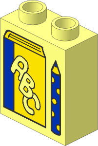 Duplo Brick  1 x  2 x  2 with Book and Pencil Pattern