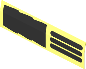 Sticker  0.9 x  3.9 with Vertical and Horizontal Grille (Formed, Left)